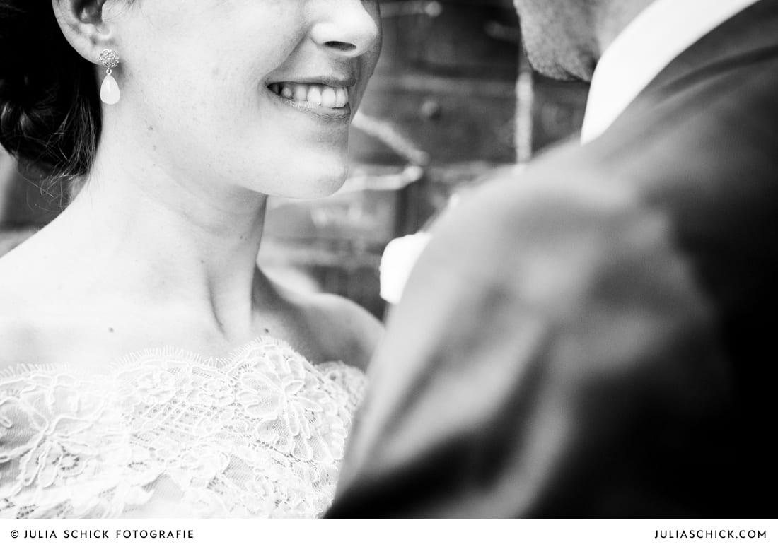 Hochzeitsfotos Detial des Gesichts der Braut