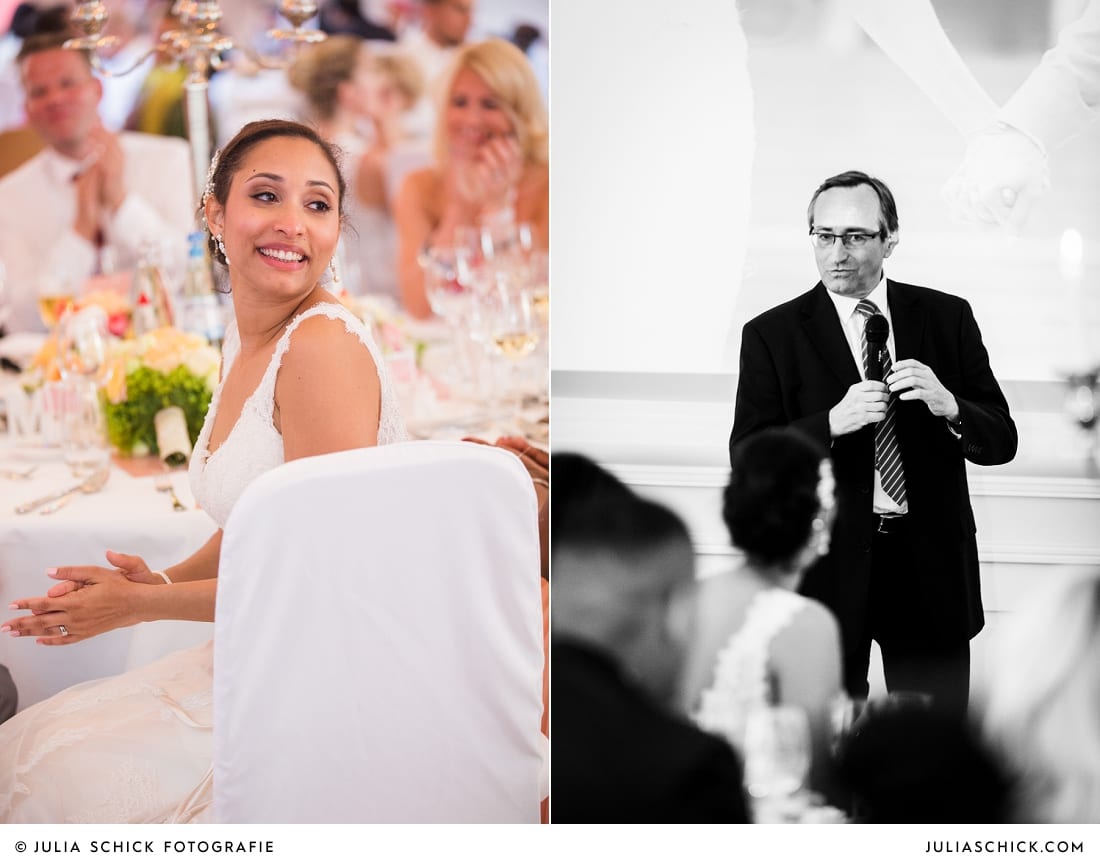 Rede des Brautvaters bei Hochzeitsfeier in der Remise auf SportSchloss Velen