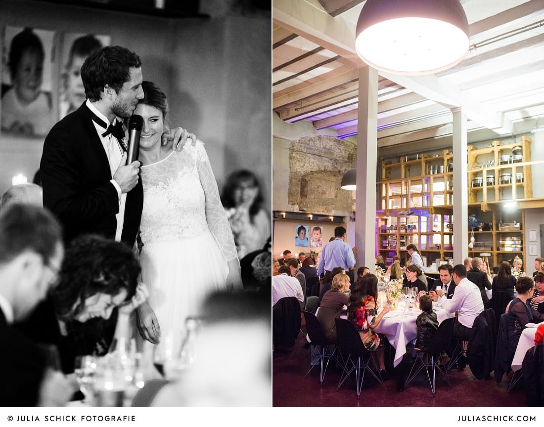 Brautpaar bei Hochzeitesfeier im Restaurant EAT des Factory Hotel in Münster